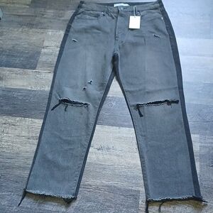 NWT Hidden gray/black high-rise Tracey straight jeans